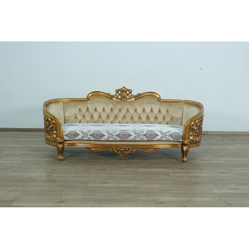 Sofa, Burgundy/Gold/Beige