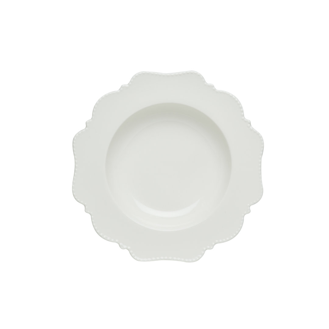 Red Vanilla Pinpoint White 12 oz. Soup Bowl (Set of 4) Red Vanilla