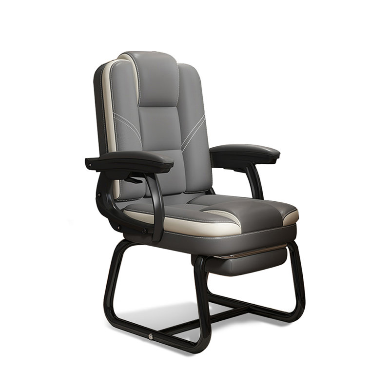Metal leather office chair with foot pedals