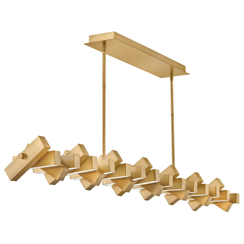 Stitch Steel Dimmable LED Chandelier, Lacquered Brass