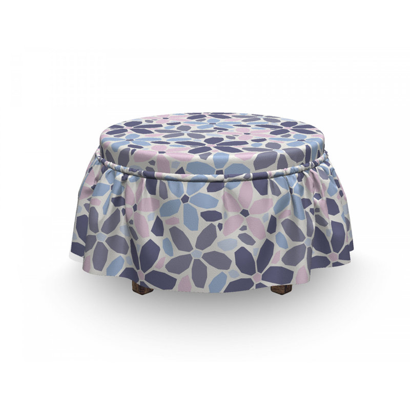 Housse pour repose-pieds polygonale de tons pastel