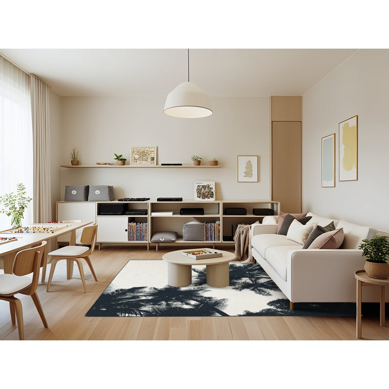 Tapis beige / noir Atmore, Rectangle 7 pi x 9 pi