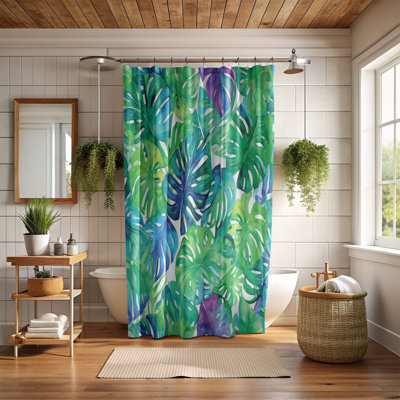 Rideau de douche standard 1 pièce Tropical Water Hues