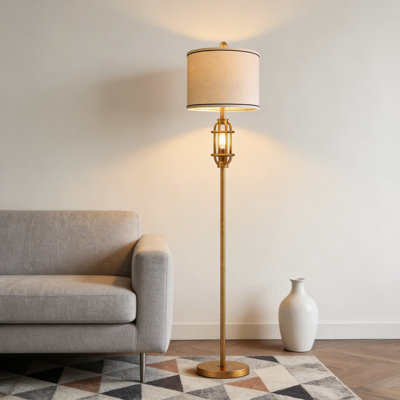 Lampe sur pied industrielle avec double éclairage, design Mid-Century moderne pour le salon, la chambre à coucher ou le bureau, avec ampoules et interrupteur rotatif