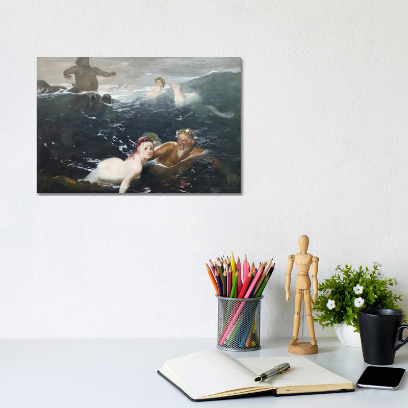 Dans le jeu des vagues - ABQ17, H 8 po x l 12 po, Toile tendue, Ne s'applique pas