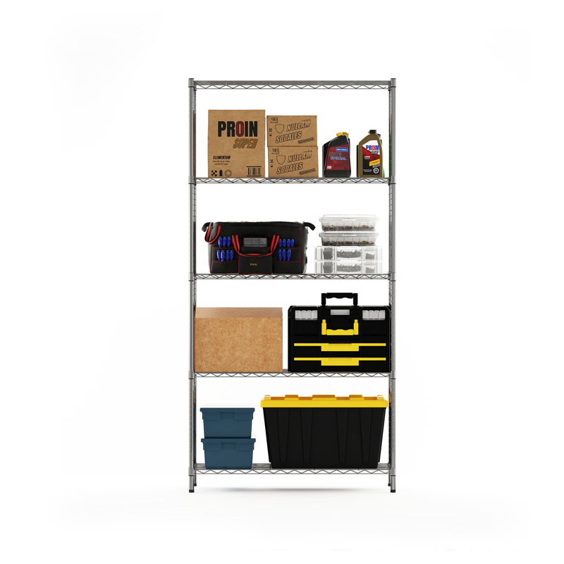 Canika Stainless Steel Storage Rack, 182.88cm H x 91.44cm W x 35.56cm D, Stainless Steel