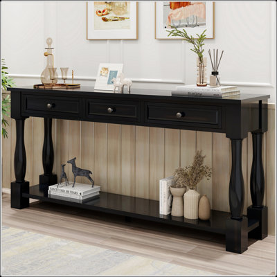 Console Table 63" Long Console Table with Drawers and Shelf for Entryway, Hallway by Alcott Hill
