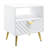 White High Gloss End Table with Shelf
