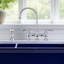 Whitehaus Collection Bridge Faucet with Long Gooseneck Swivel Spout, Lever Handles and Solid Brass Side Spray-1313783638-1319394651