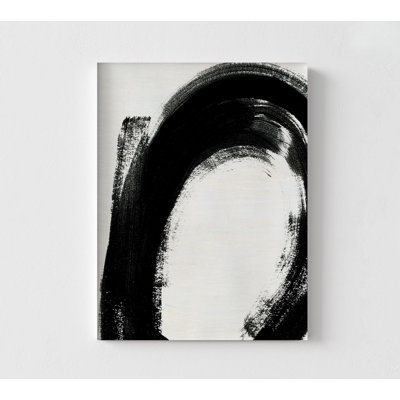 «Block Brushwork II» par June Erica Vess, très grand décor abstrait noir et blanc, art mural de chambre à coucher moderne Air Bnb. Art abstrait blanc