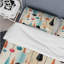 Ensemble de housse de couette géométrique Mid-Century géométrique bleu et beige II-1699790805