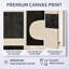 Compositions minimalistes et abstraites dans des tons de nature II - ensemble d'art mural abstrait noir Mid-Century de 3-129076731-129076729