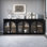 Sherree 96" Gothic Arch Transitional Sideboard Storage Cabinet with Glass Doors