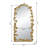 Full Length Arched Wall Mirror With Golden Leaf Accents
