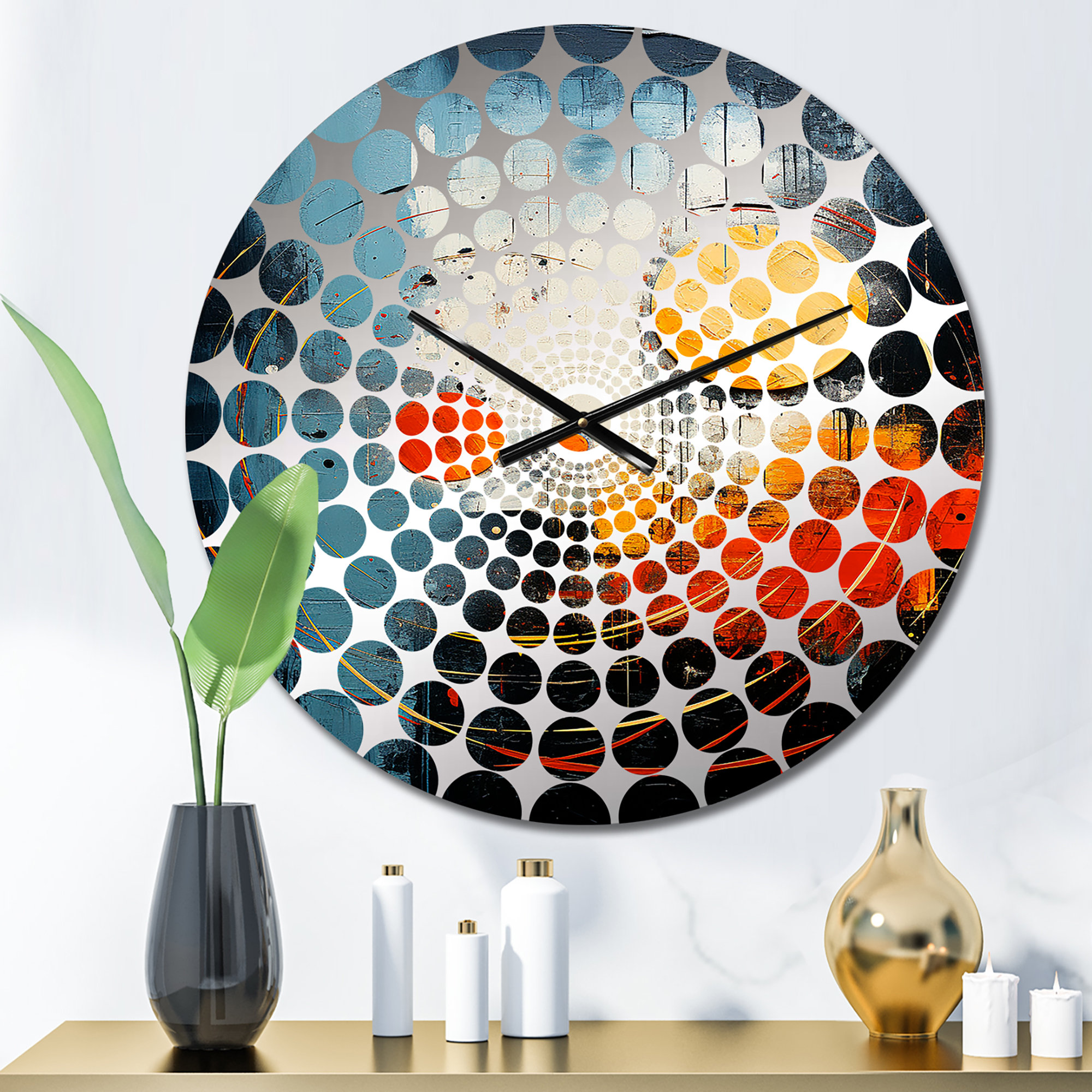 East Urban Home Trenouth - Abstract Shapes Wall Clock | Wayfair