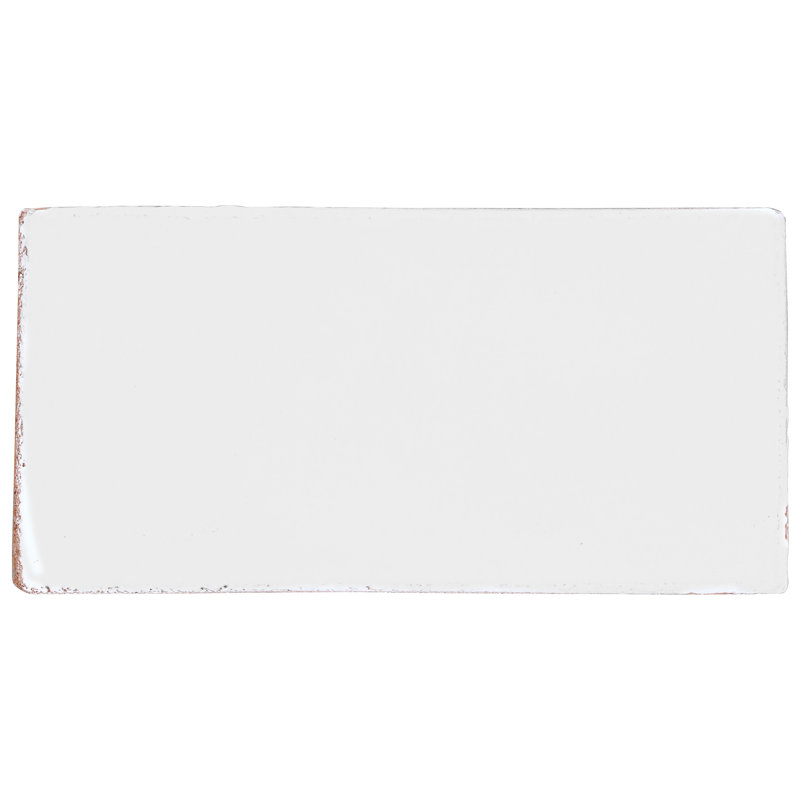 Orion 4" x 8" Ceramic Metal Look Subway Wall & Floor Tile, White