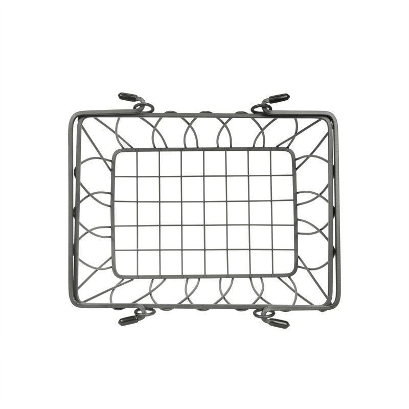 Petit panier de rangement Twist avec poignées, gris industriel