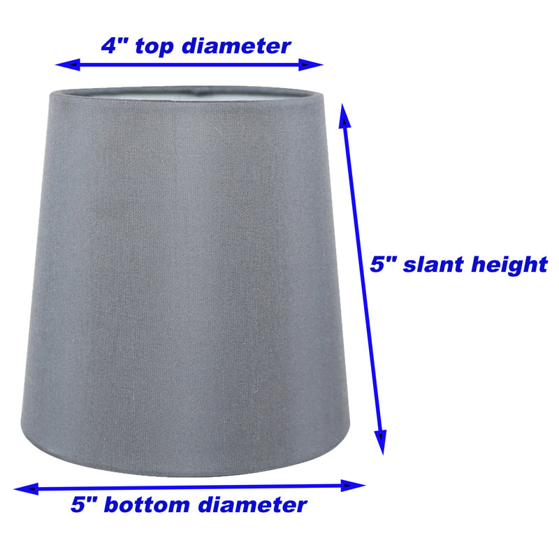 Abat-jour de lustre 5 pièces, H 5 po x l 4 po x P 5 po, Gris