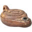 Vintage Hand-Crafted Terra Cotta Oil Lamp
