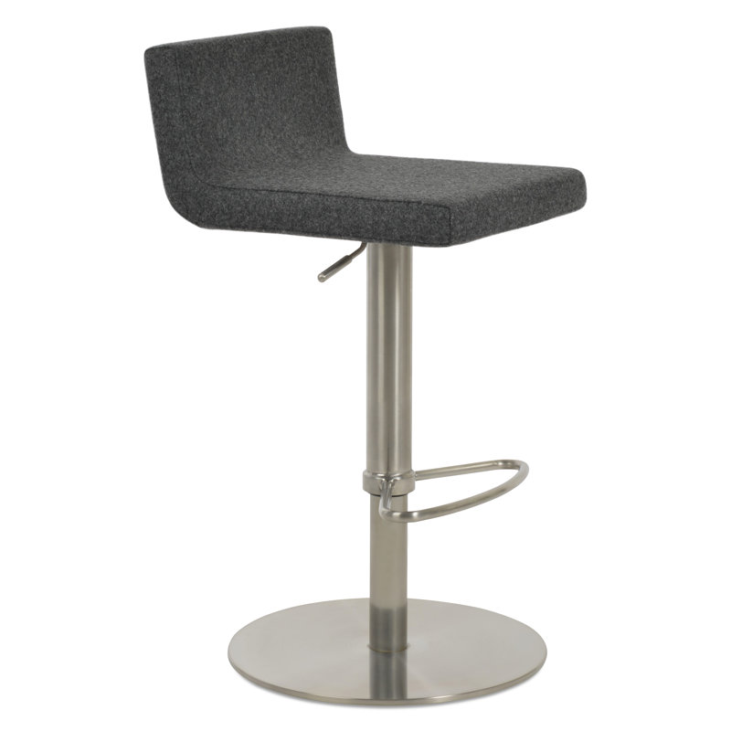 Tabouret tournant à hauteur réglable Dallas, Gris foncé