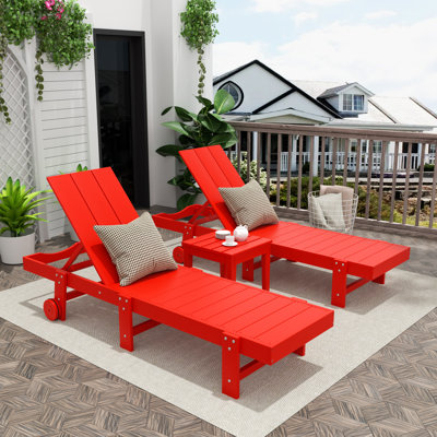 Ensemble de chaises longues inclinables 77,6 po en poly