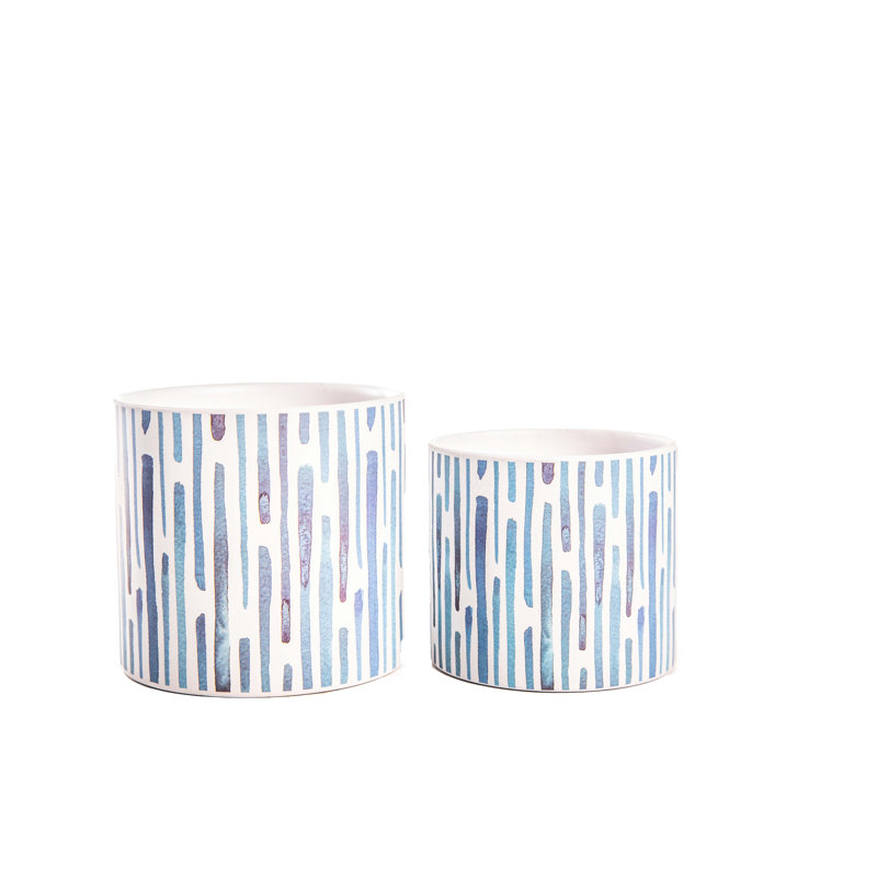 Ceramic Round Pot Matte Finish Light Blue