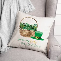 BoredKoalas Funny St. Patrick's Day Pillows Irish Irish You were Naked Pun  Leprechaun Funny St Patricks Day Throw Pillow, 16x16, Multicolor