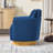 Velvet Upholstered Swivel Accent Chair with Cushion-1927299215