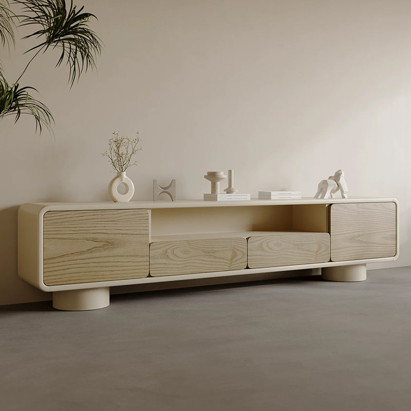 Meuble télé moderne en bois manufacturé beige