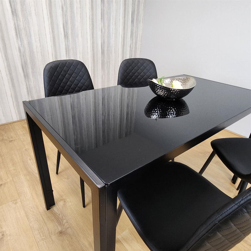 Lindon 4 - Person Dining Set, Black