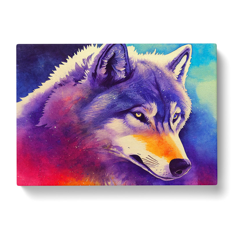 Watercolour Wolf Vol.2 Abstract - Wrapped Canvas, 35cm H x 50cm W x 3cm D