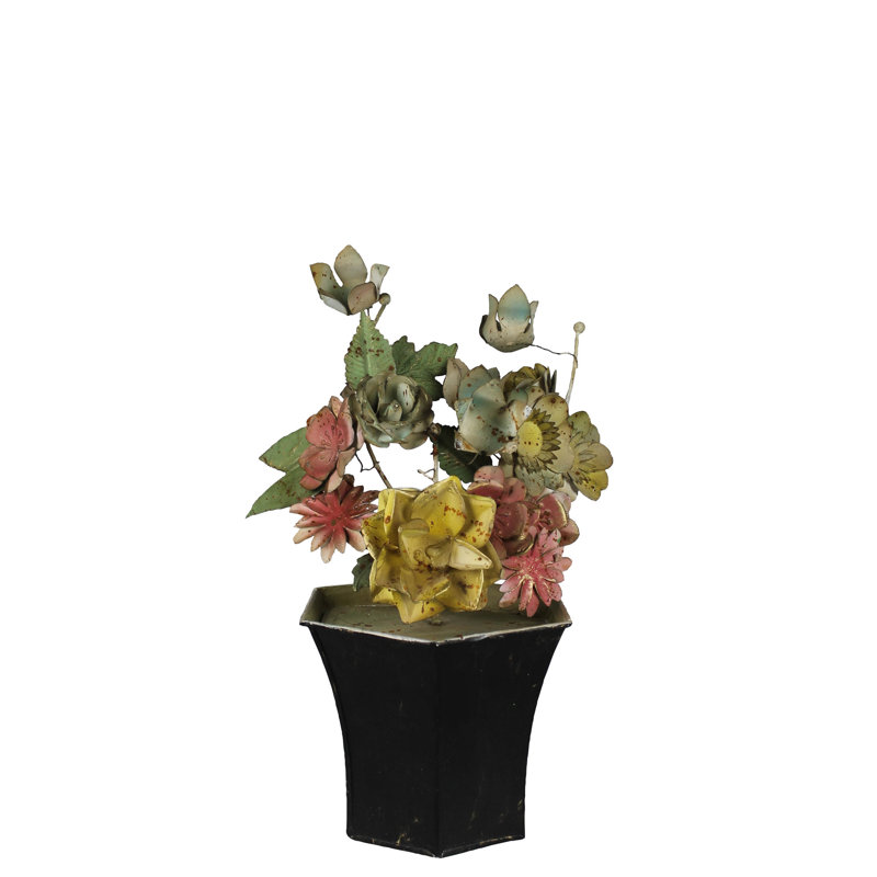 Plante décorative, métal - roses