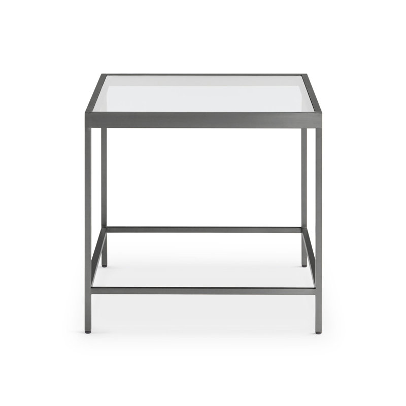 Vienna Side Table - Glass  Top, Pewter