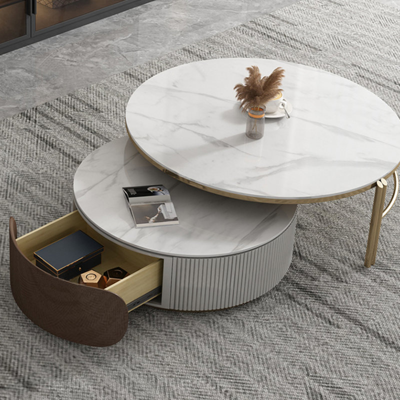 Tables basses de style italien, H 15,7 po x L 31,5 po x l 31,5 po, Blanc