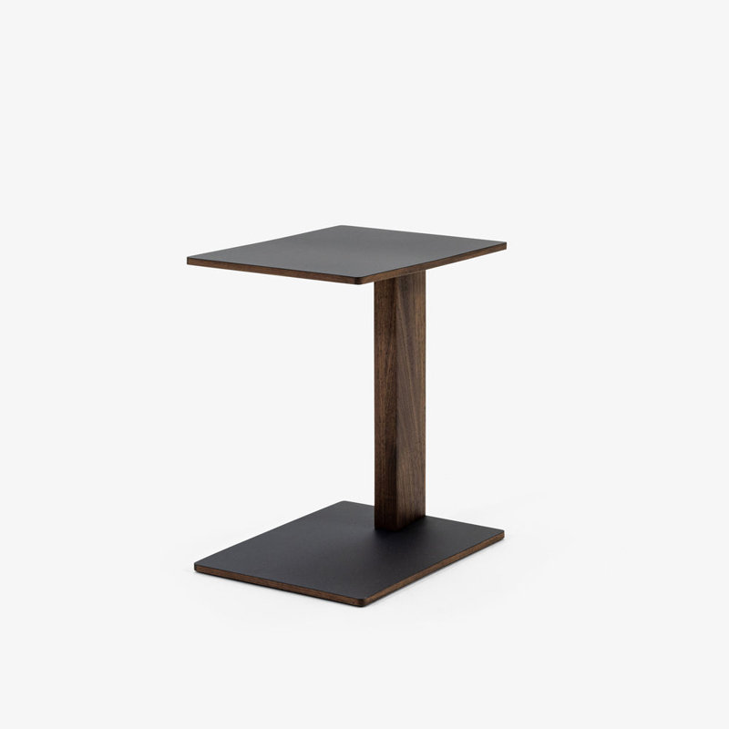 Overhang Side Table Rectangular, Walnut Black