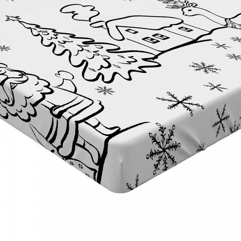 White Christmas Print Microfiber Twin Fitted Sheet