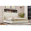 Structure de lit pour grand lit en velours capitonné avec port USB et veilleuse, tête de lit 52 po avec décoration à rivets, lit plateforme à oreilles avec tablette de tête de lit, beige-1069295378-1069295375