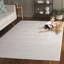 Tapis uni en polypropylène / polyester tissé à la machine de couleur ivoire / taupe-323866564