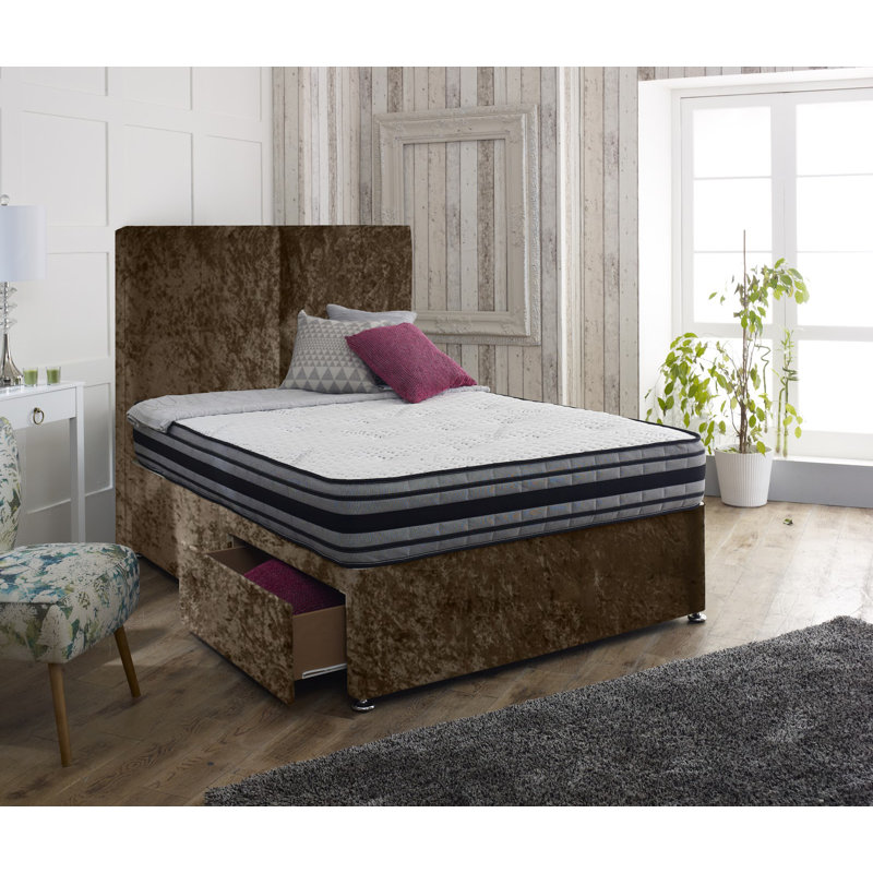 Inman Upholstered Divan Bed, Super King (6'), No Drawer, Brown