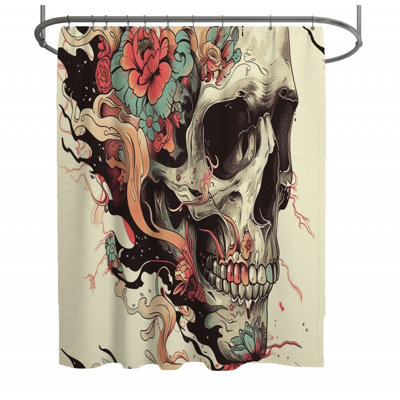 Skull Illustrative Warm Shower Curtain