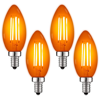 4.5 Watt (40 Watt Equivalent), B11 LED Candle Bulb, Colored Light Bulb, E12/Candelabra Base