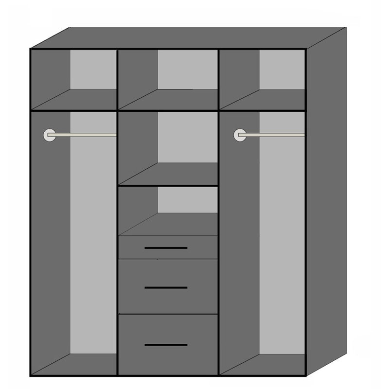 Inesis 3 Door Manufactured Wood Wardrobe