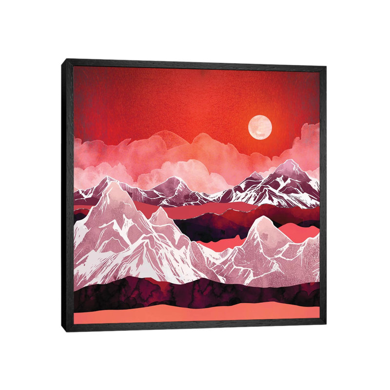 Scarlet Glow - Print on Canvas, Black Framed, 45.72 cm H x 45.72 cm W
