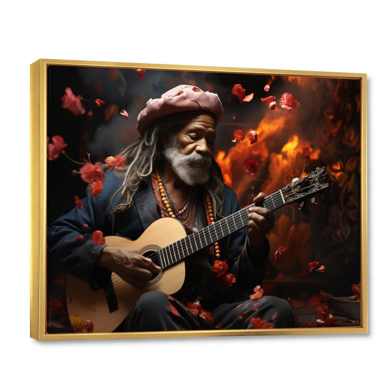 Maclan Bohemian Soulful Serenade - impression, H 12 po x l 20 po x P 1 po, Cadre flottant doré