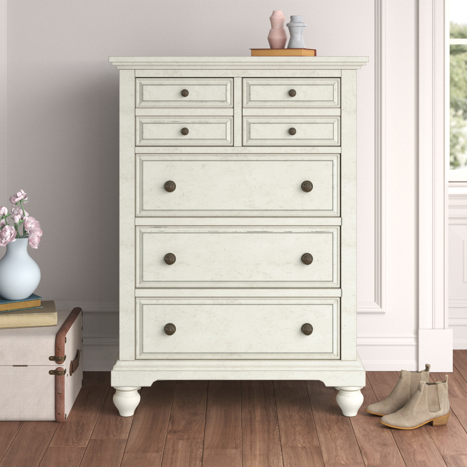 Kelly Clarkson Home Briella 5 Drawer 38'' W Solid Wood Chest & Reviews ...