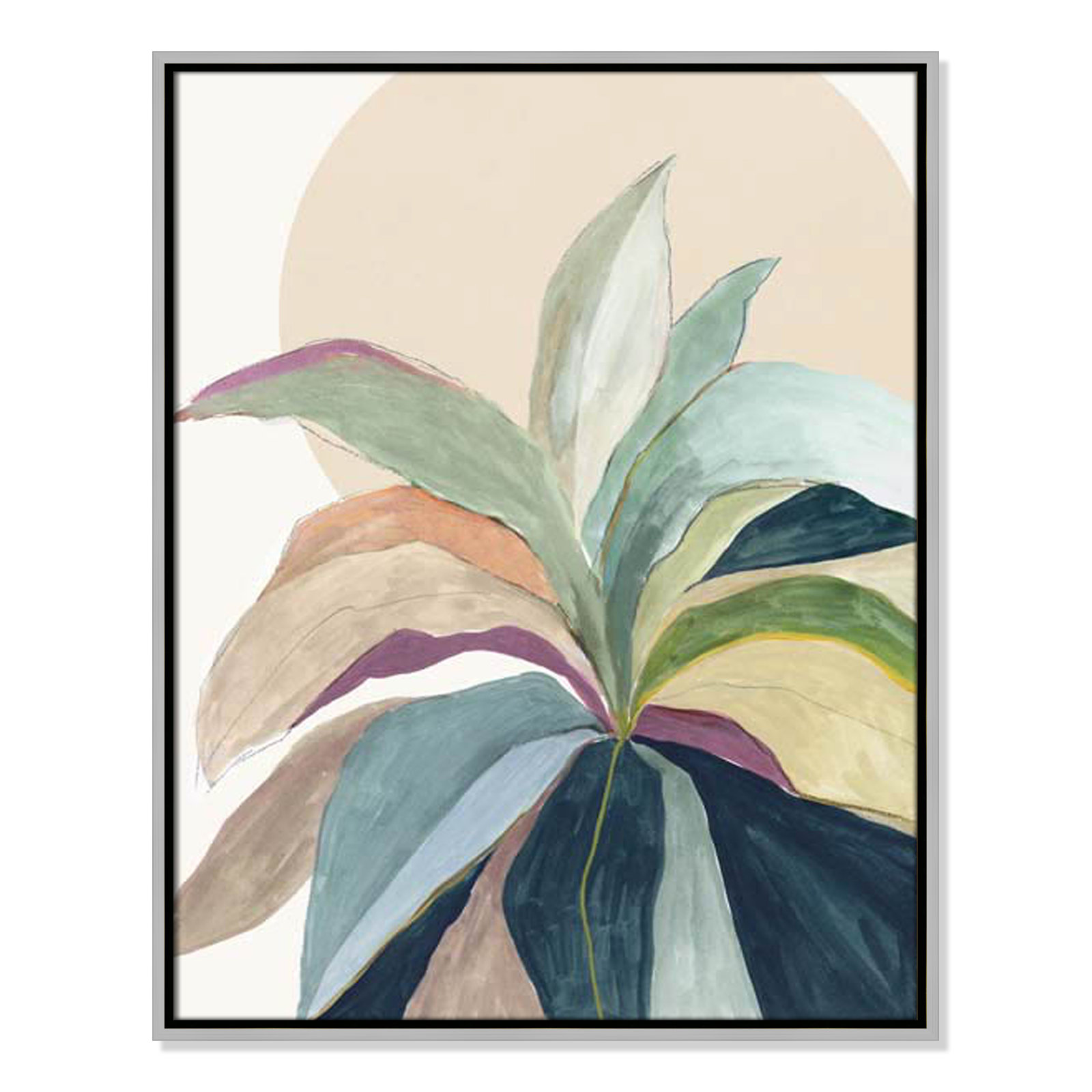 Sherbrooke Sunny Bright Leaves II by Asia Jensen Print, No Mat, 29.5" H x 23.5" W x 2" D, Silver Floater Framed