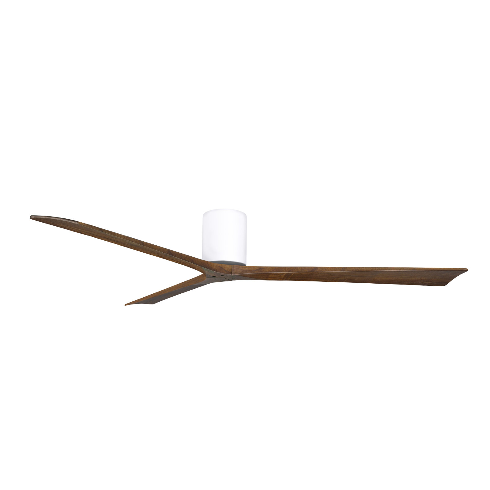 Olivier 3 Blade Ceiling Fan, Gloss White, Walnut Tone, 72"