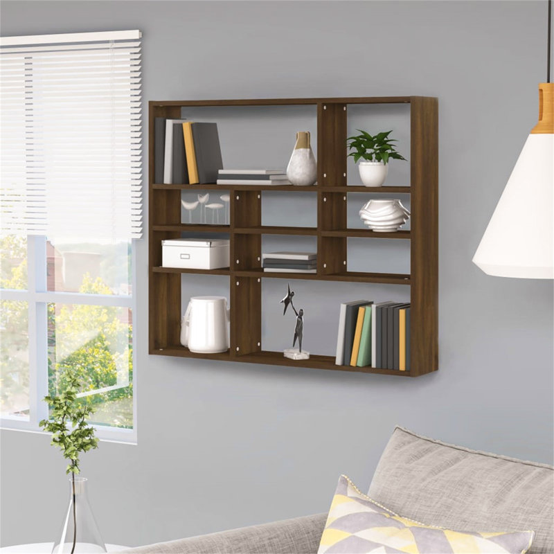 Brinnon 10 Piece Cube Shelf, Oak