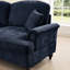 Ensemble de 2 pièces classiques bleues avec volants détachables, coussin décoratif doux et accoudoirs évasés en tissu à fil d'argent, jupes amovibles, mousse haute densité pour plus de confort-1720974991