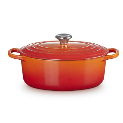 Enameled Cast Iron Oval Dutch Oven
